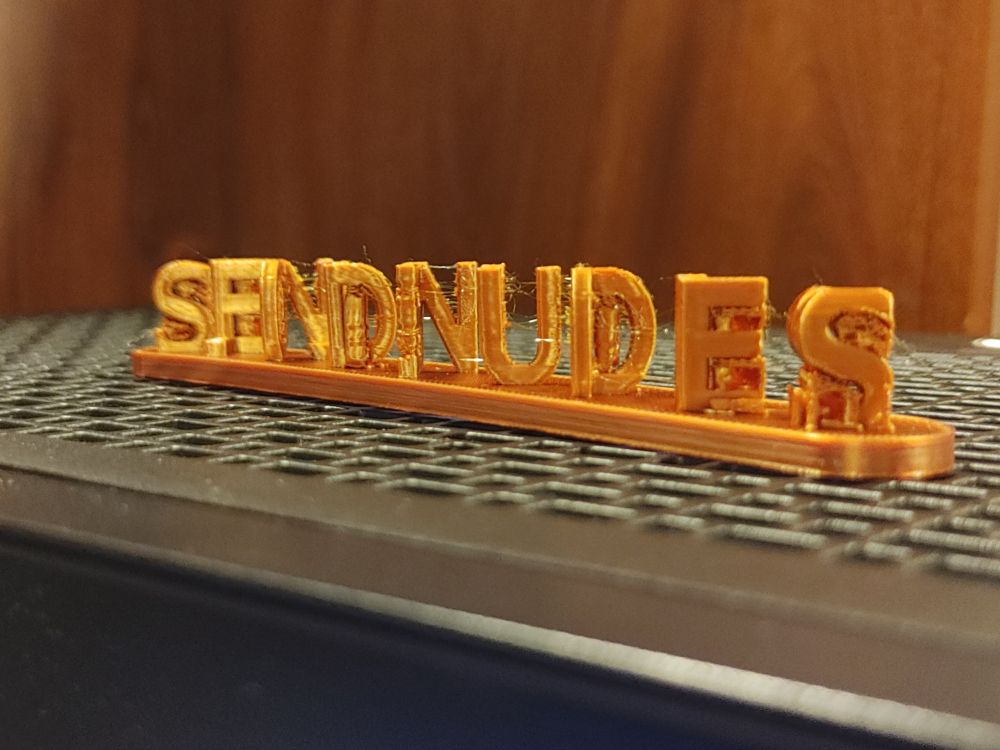 From another angle it says "Send Nudes"