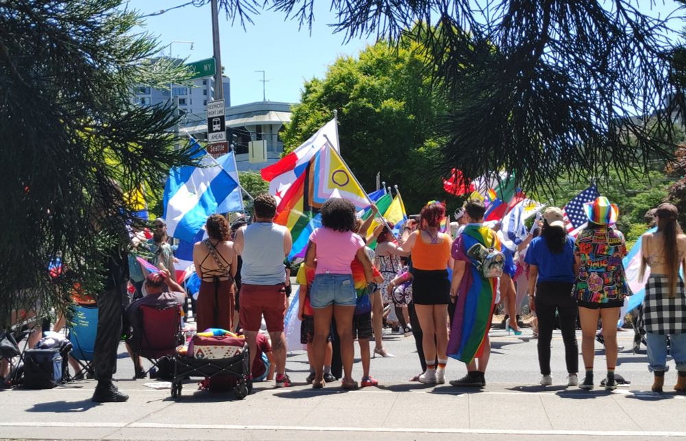 Flags at the Seattle Pride Parade