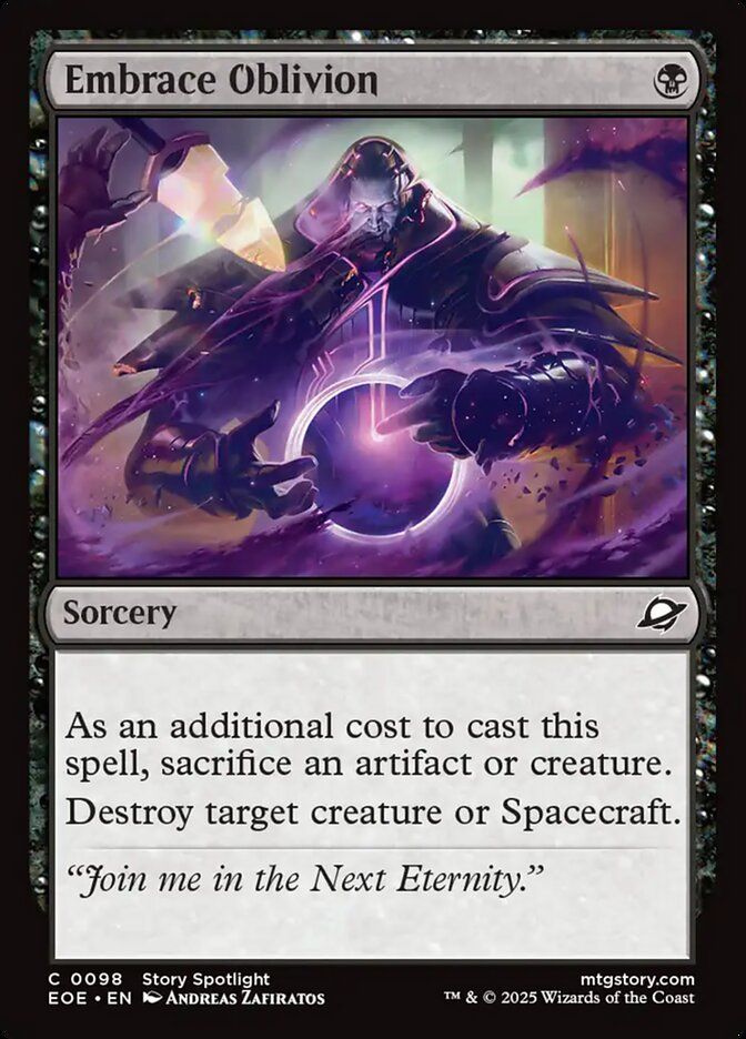 Embrace Oblivion card