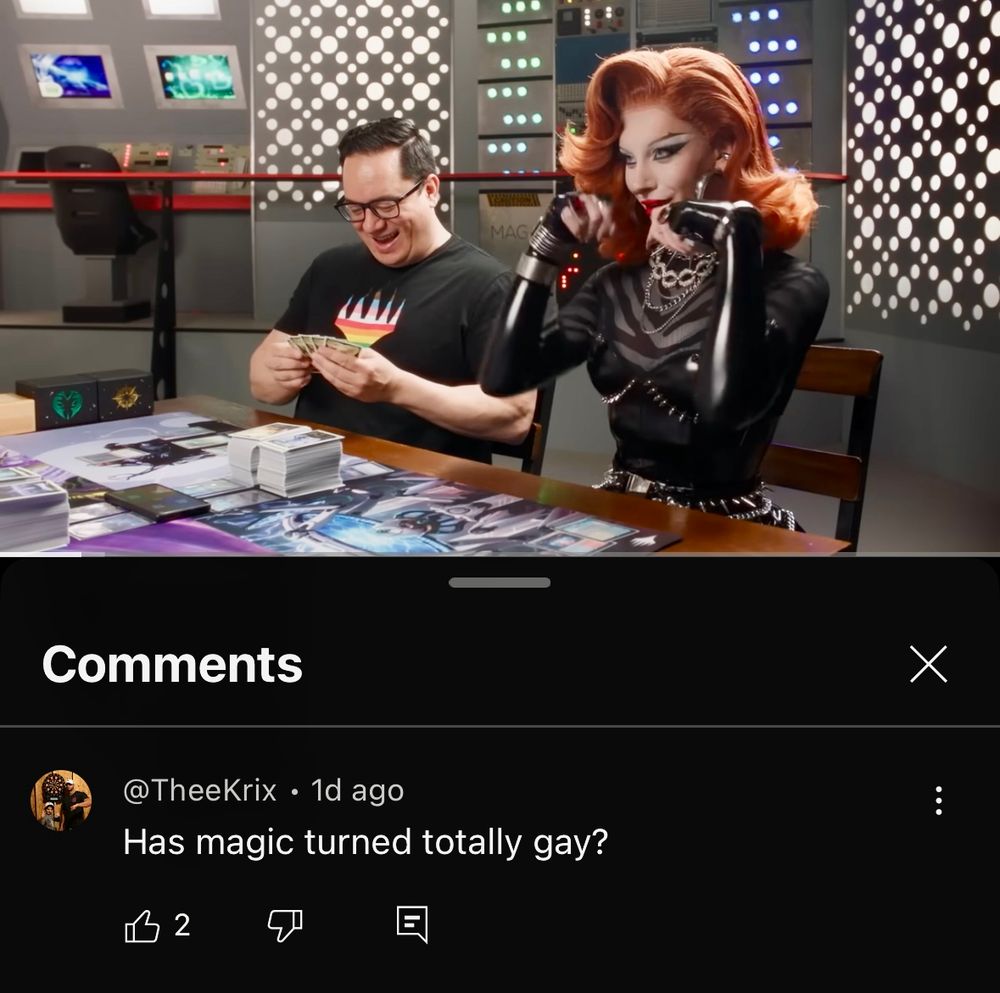 A comment on Game Knights asking "has Magic turned totally gay?"