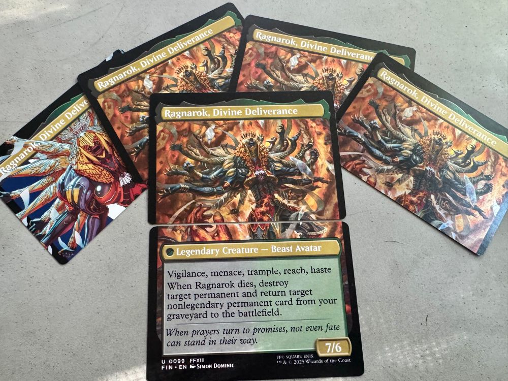 Vanille & Fang melded; 5 top halves of Ragnarok, only 1 bottom half 