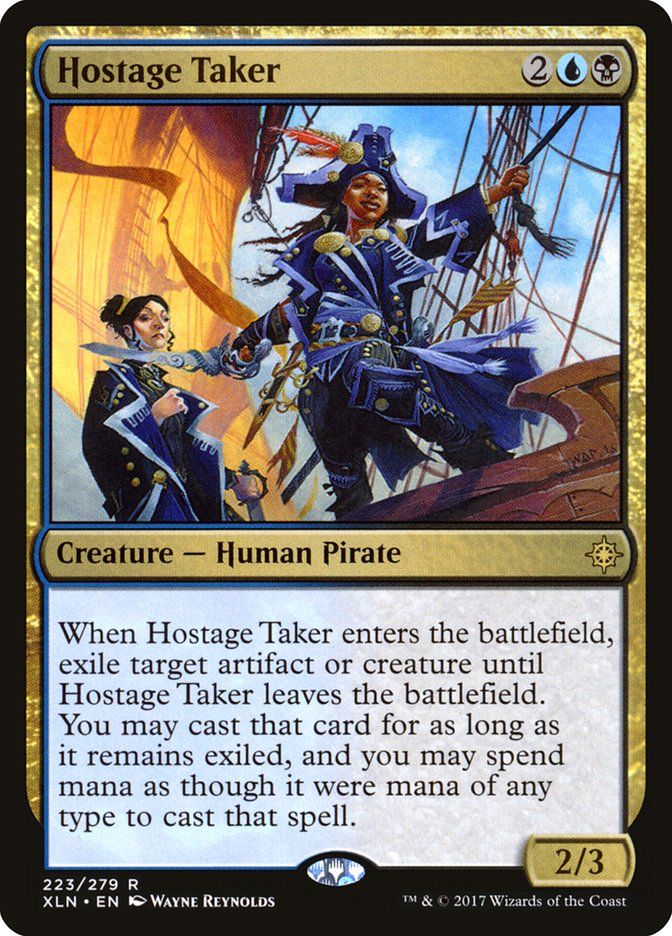 "Hostage Taker" card (required an oracle update that it can't target itself)