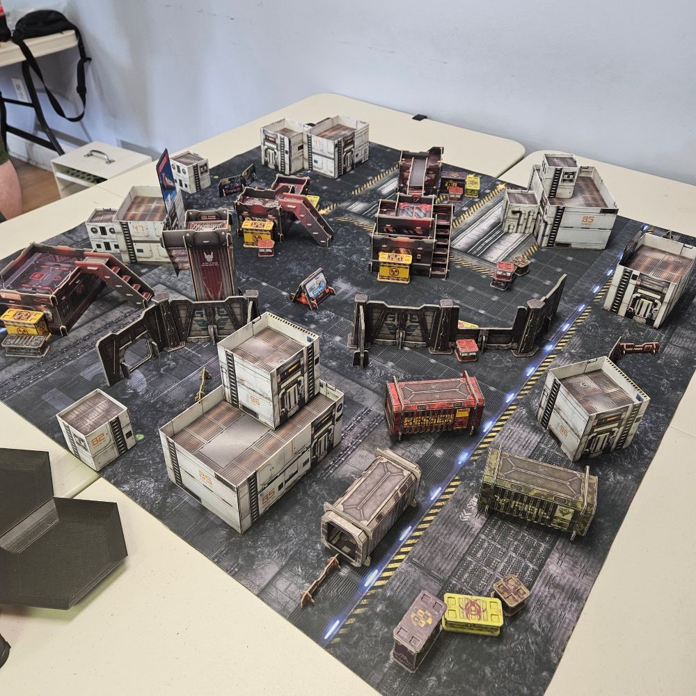 A table setup for a game of Infinity.
