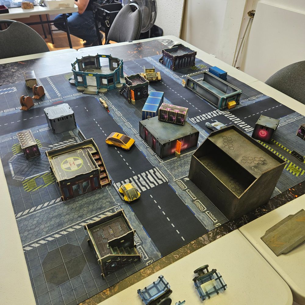 A third table in the process of being setup for Infinity.