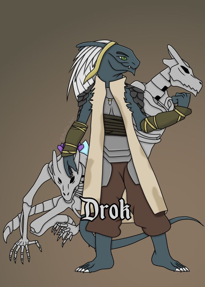 "Of all the Lizardfolk, he's the strongest one I've met. He's always willing to learn from me, despite him already being a Platinum Rank, and he wouldn't give up the opportunity to fight alongside. With that being said, he's powerful defence-wise. He can summon Bone Knights, which are merely just skeletons made from the minerals in the ground which determines how strong they are. I like him, he's one of the few Adventurers I can tolerate." - Argonaut.