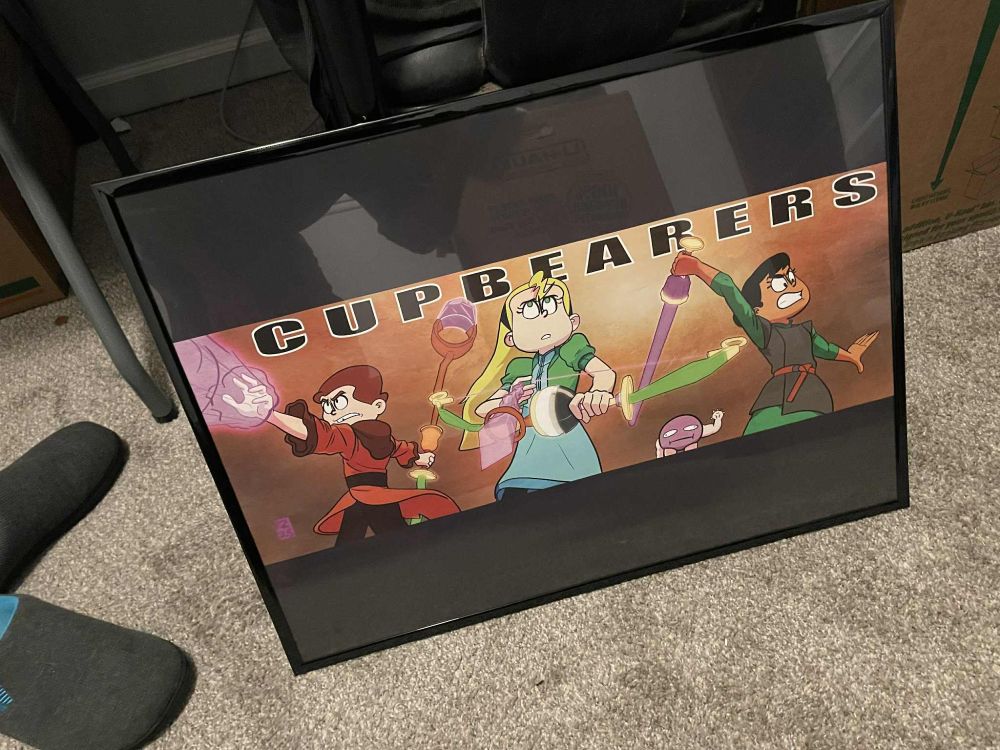 framed poster of my Cupbearers webcomic banner