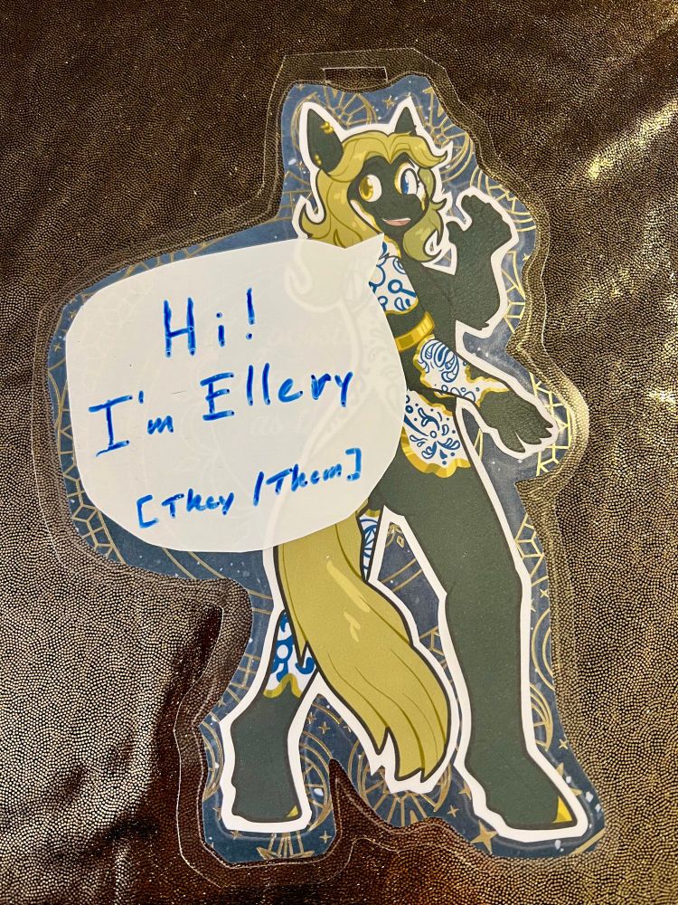 Ellery pony badge with speech bubble for custom messages