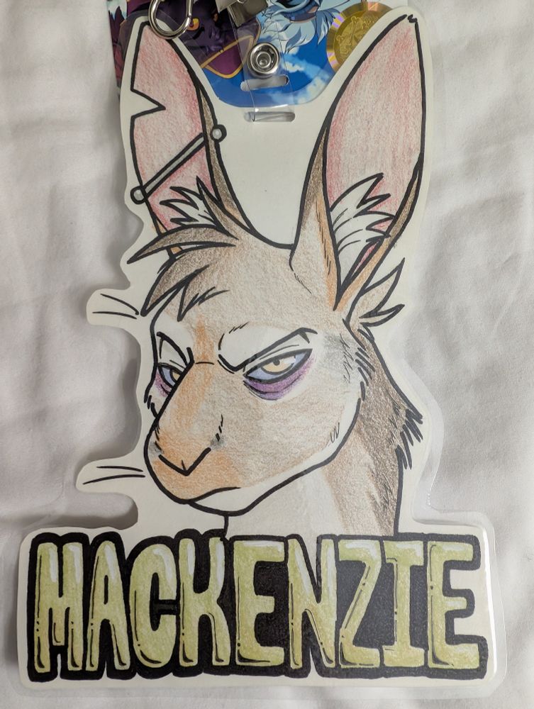 Traditional market and colored pencils art of an anthro prairie hare named "Mackenzie" or "Mack" for short.