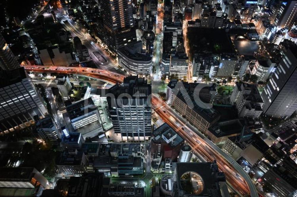 東京夜景・池袋の街並み