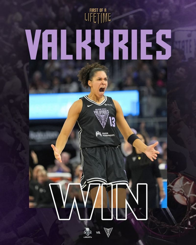 Valkyries Win graphic featuring Janelle Salaün 