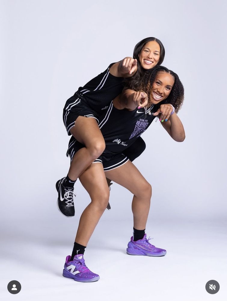 Veronica Burton and Kayla Thornton of the Golden State Valkyries 