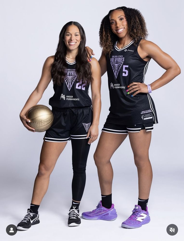Veronica Burton and Kayla Thornton of the Golden State Valkyries 