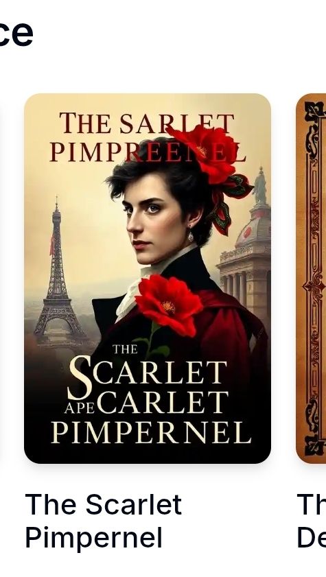 Cover with a woman that reads "The Sarlet Pimpreenel" and "the scarlet apecarlet pimpernel"