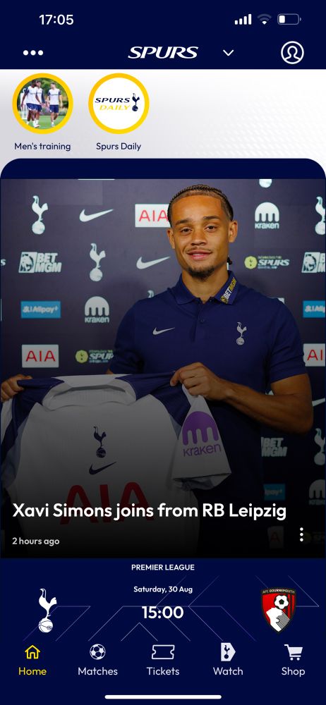 Xavi Simon’s signs for spurs