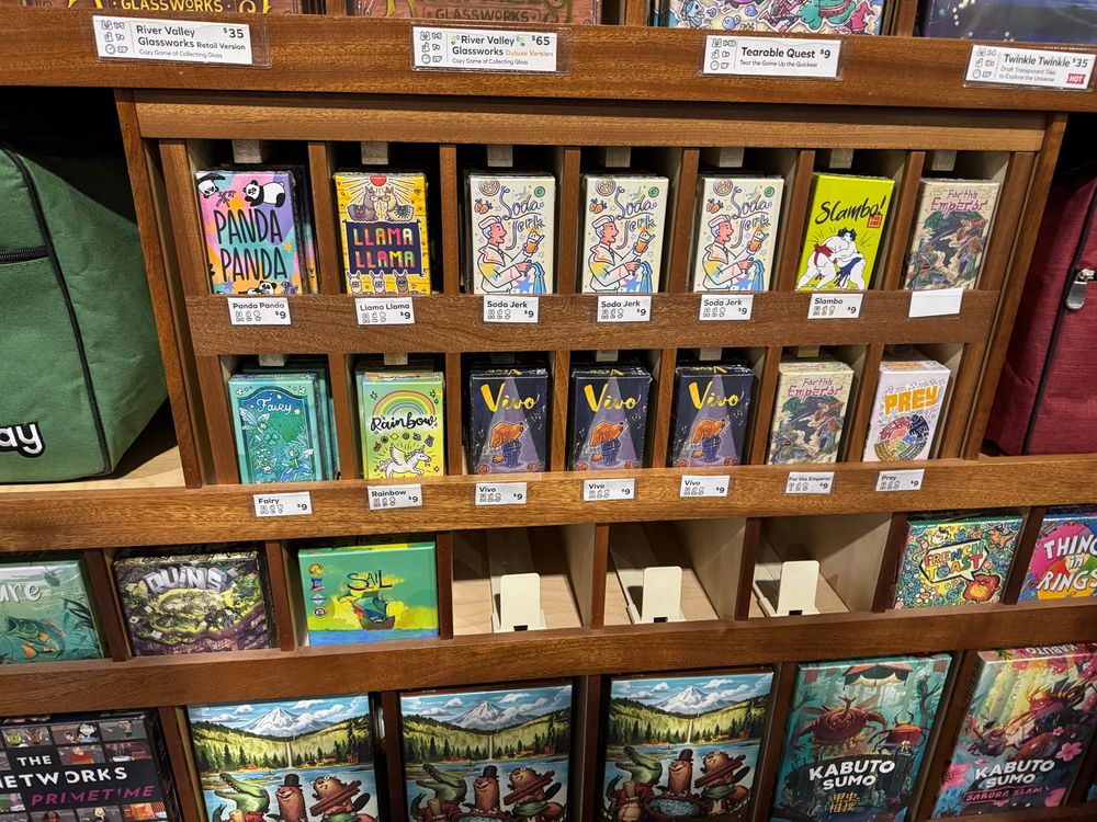 Mini game shelf showing no three witches boxes 