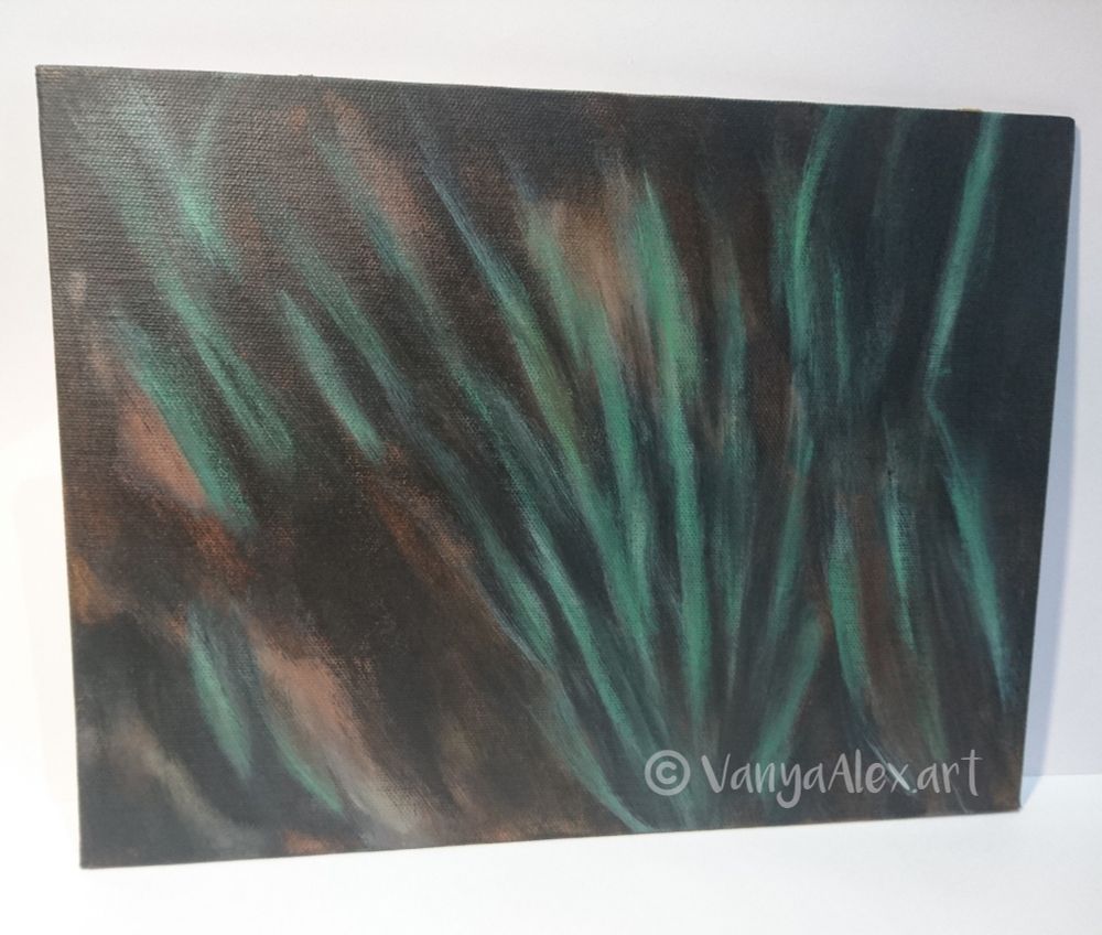 Work in progress of my acrylic painting of blooming snowdrops.