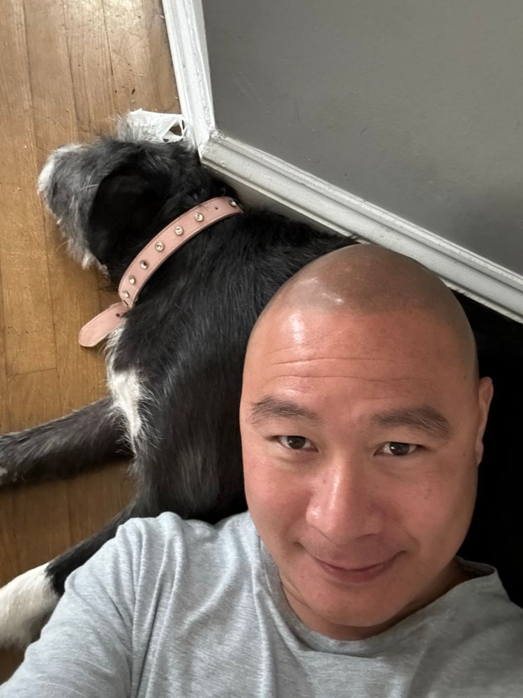Selfie with sleeping dog