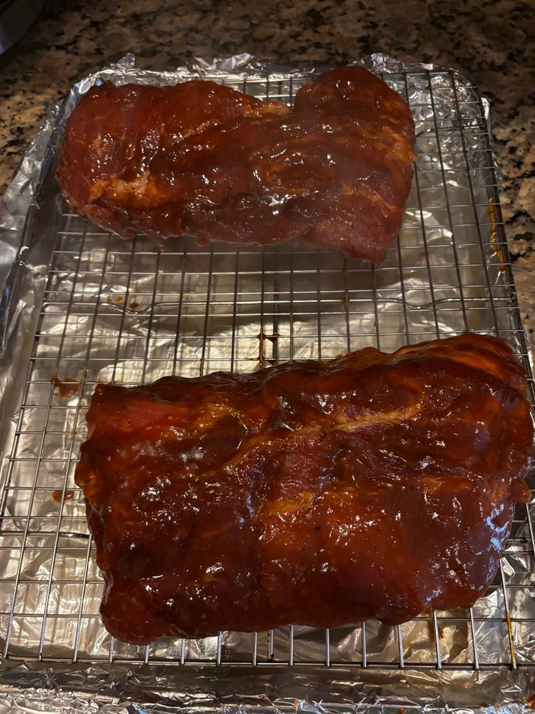 Ribs in baking sheet 