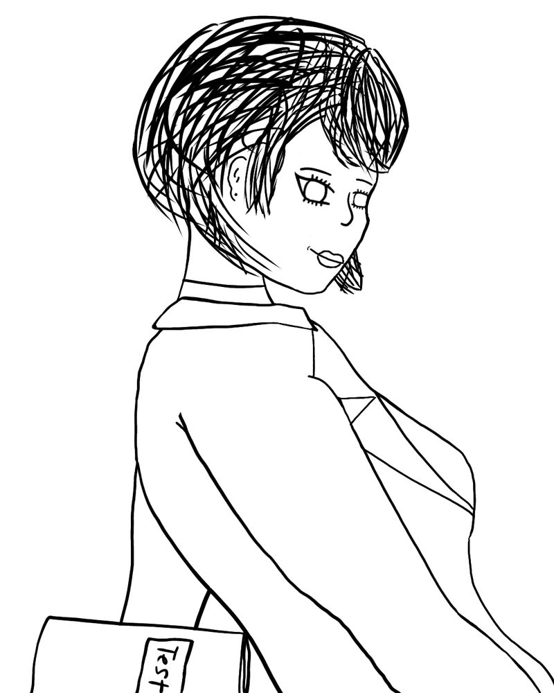 Drawing of Miss Toriumi from Persona 3