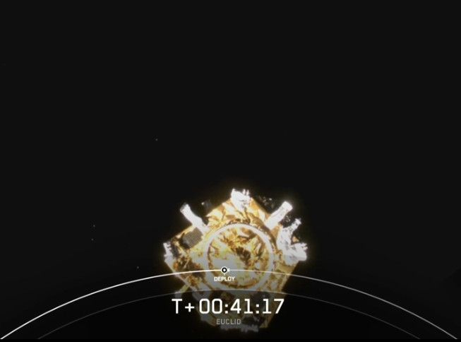 Last image of the Euclid satellite, taken from the 2nd stage camera. Credit: SpaceX