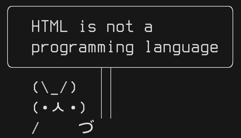 HTML is not a programming language