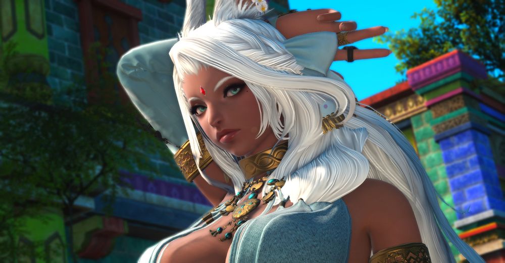 Primrose gazes listlessly into the foreground.