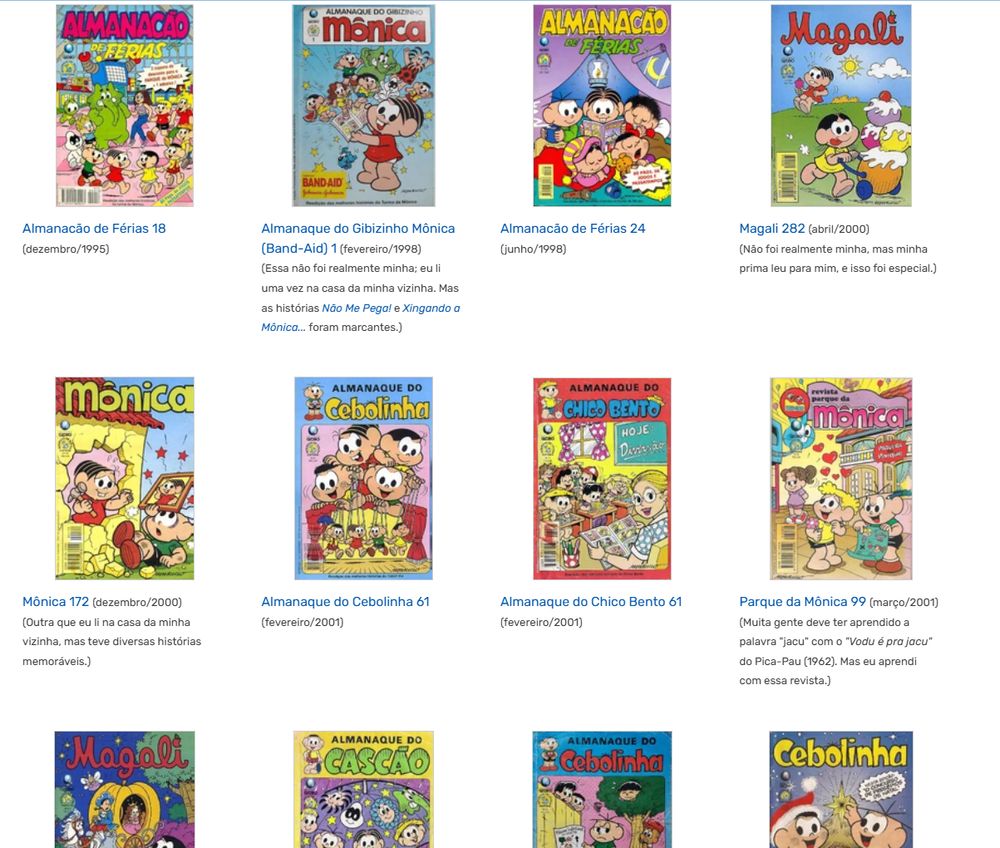 Galeria de capas de revistas da Turma da Mônica da virada do milênio