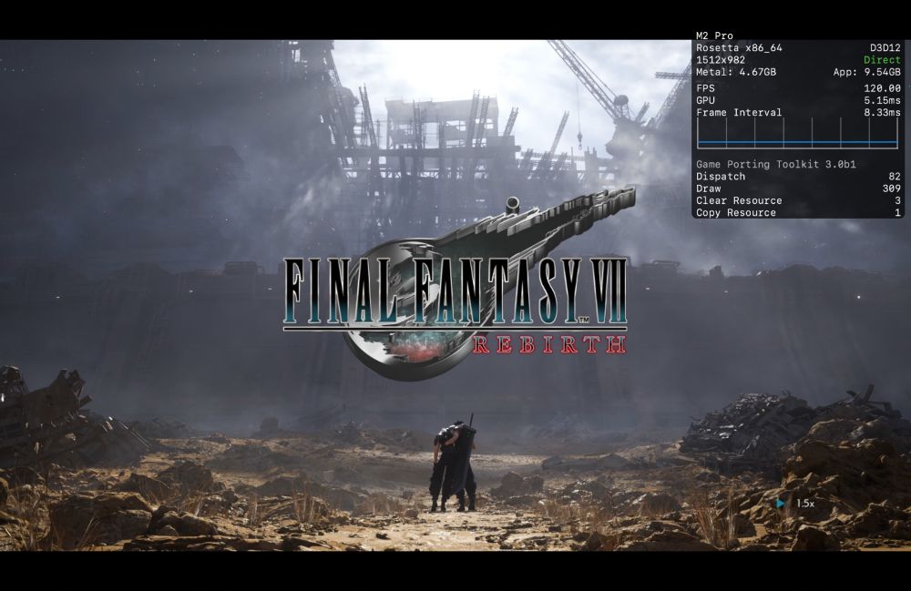CrossOver Preview20250507 + GPTK3.0b1 FF7Rebirth