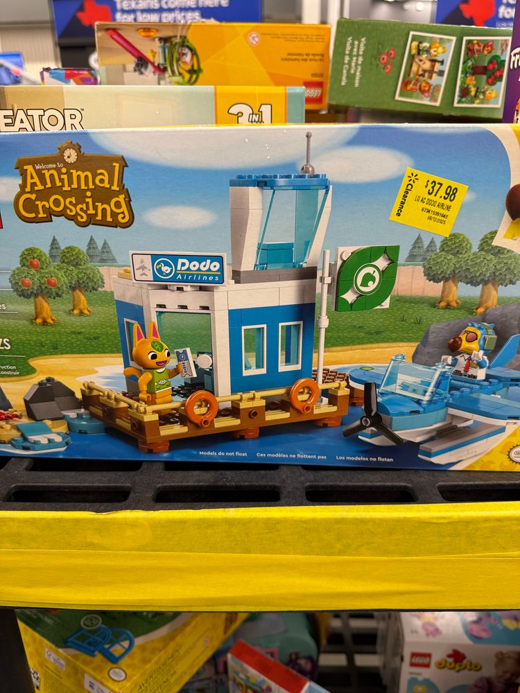 Animal Crossing Lego set featuring the airport from New Horizons. It costs $37.98 on clearance as indicated by a yellow sticker. 
