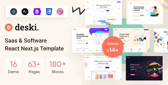 Deski – Software, SaaS  Startup NextJS Template