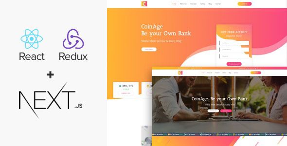 CoinAge – React Landing Page For ICO  Cryptocurrency