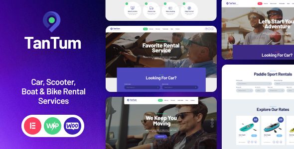 TanTum – Car, Scooter, Boat  Bike Rental Services WordPress Theme