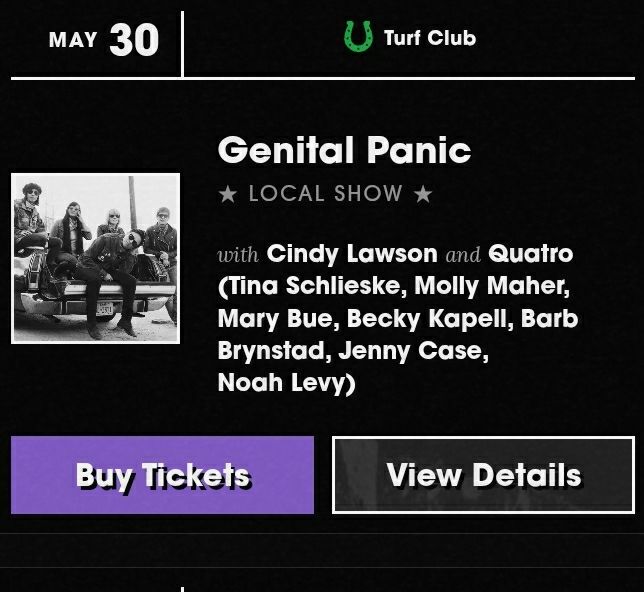 Tina Schlieske and her band, Genital Panic.