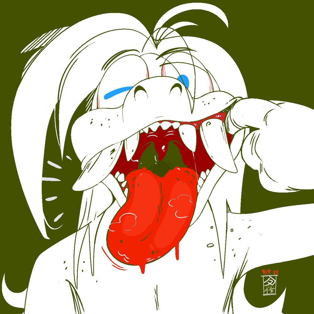 Iggy Koopa showing off his mouth and teeth 