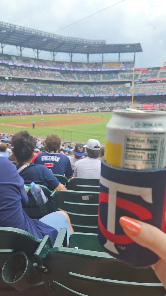 Drink with twins coozie at ATL Truist park
