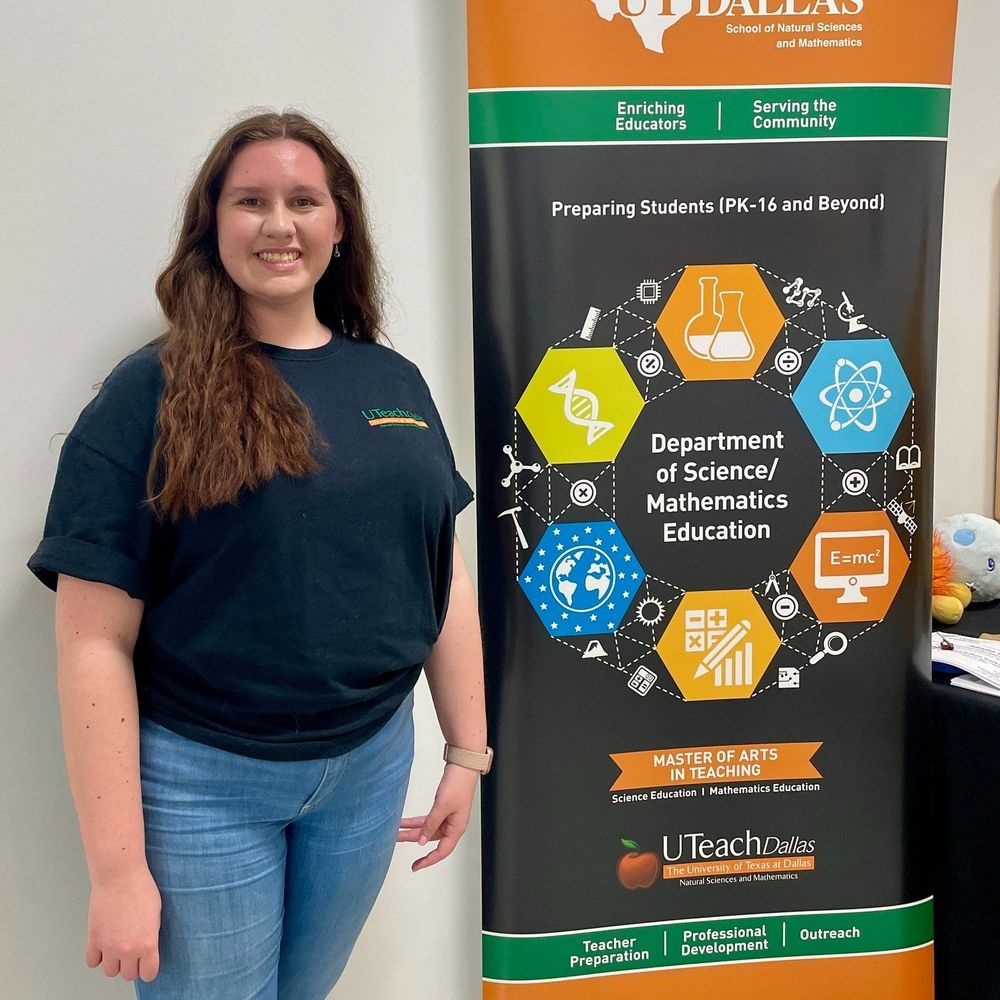 female student employee at an event