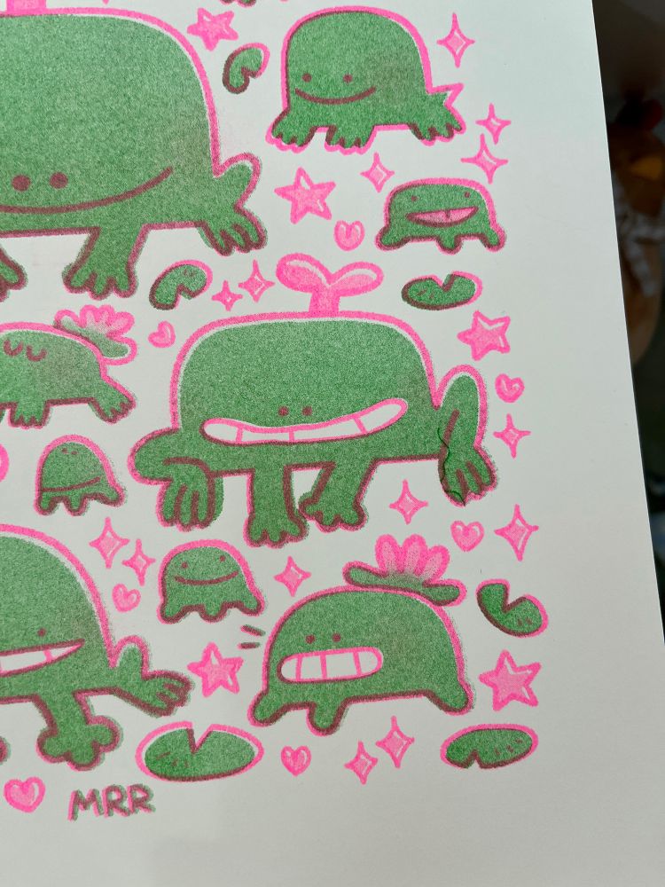 A closeup of the same frog print!