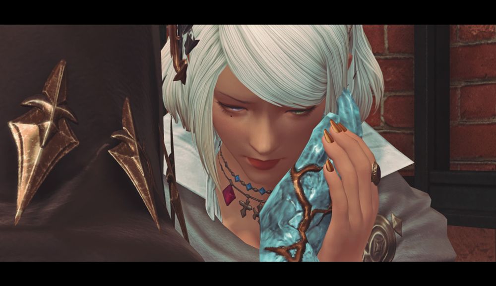 And slowly, slowly, slowly, it dawns on her. Crystal fingertips brushing against her cheek; a soft, gentle voice, full of concern that still makes her heart skip a beat. She reaches up carefully, cupping his hand under her own. 