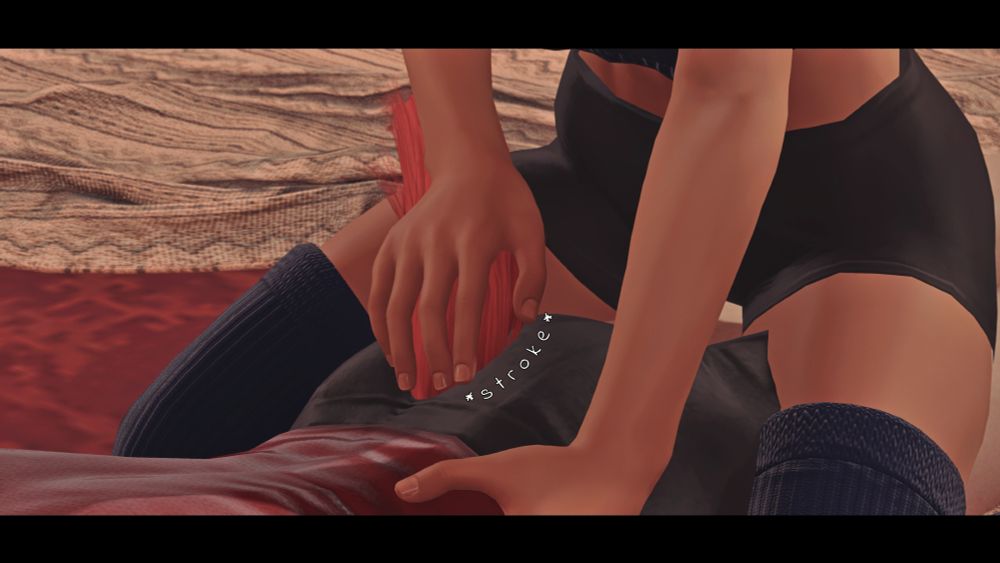 Mara then moves her hand towards the base of his tail, the pads of her fingers stroking slowly through the fur. 