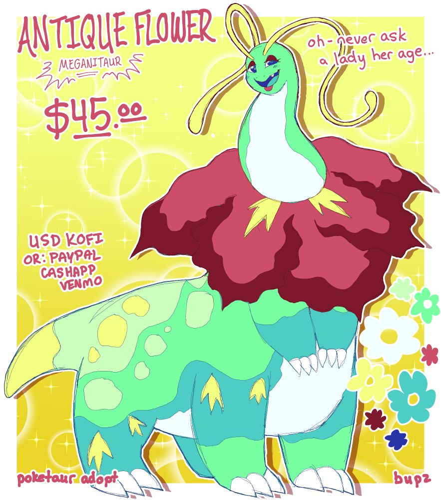 poketaur adoptable of meganium