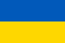 The Ukrainian flag, blue and yellow