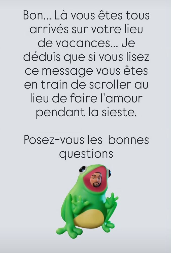 Moi qui me moquent des gens qui scrollent au lieu de faire l'amour en vacances 