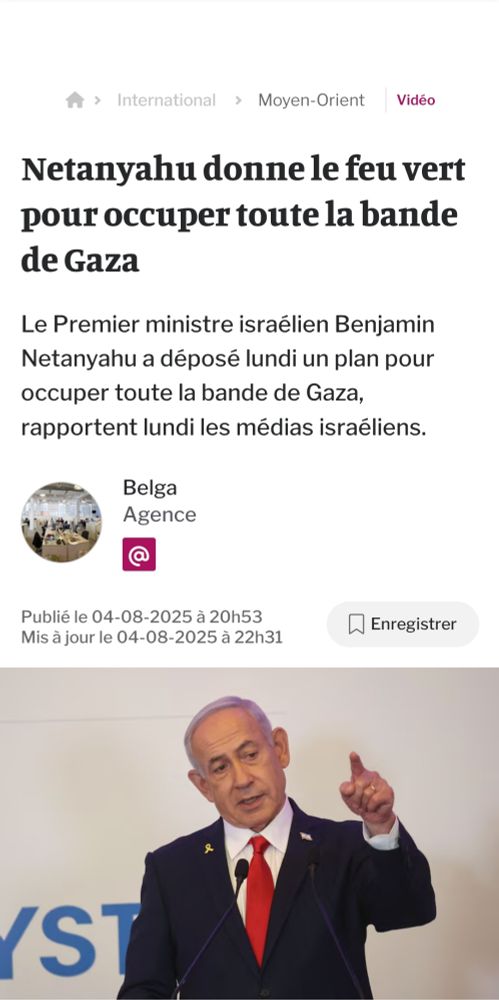 Netanyahou ok avec l'occupation totale de Gaza