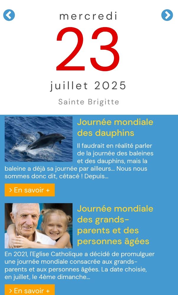 La page des journées mondiales qui confirme ce fait