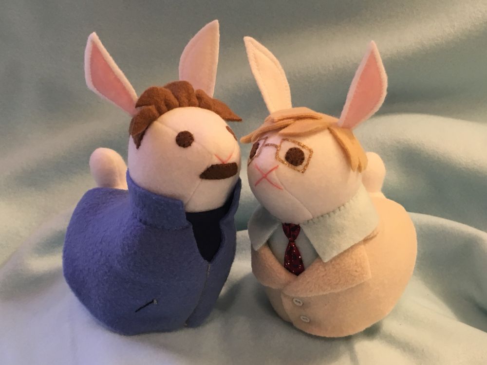 Hand sewn Eddie kaspbrak and richie tozier bunnies a la IT 1990 #reddie