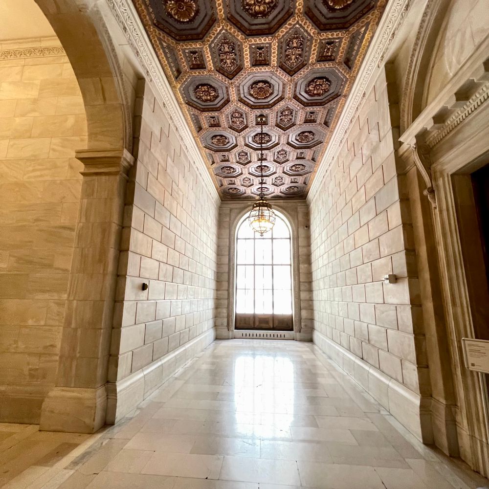 NYCPL hallways arches. 