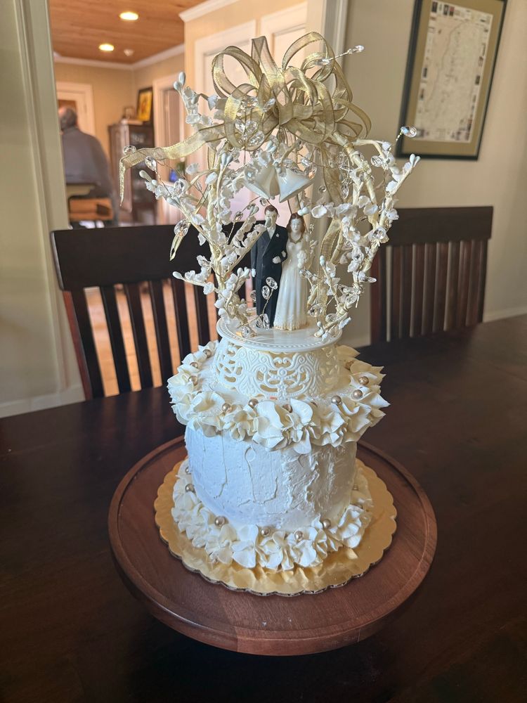 A small wedding cake