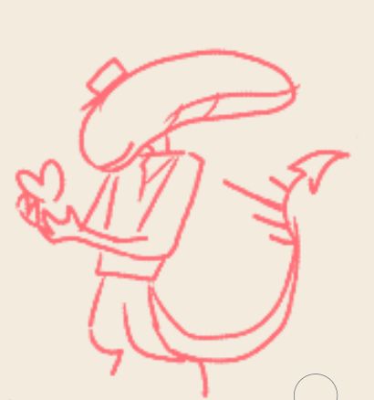 silly doodle of a xenomorph in a janitors outfit holding a cutesy heart