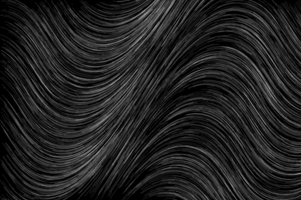An image generated using a flow field. Grey undulating lines of varying lightness