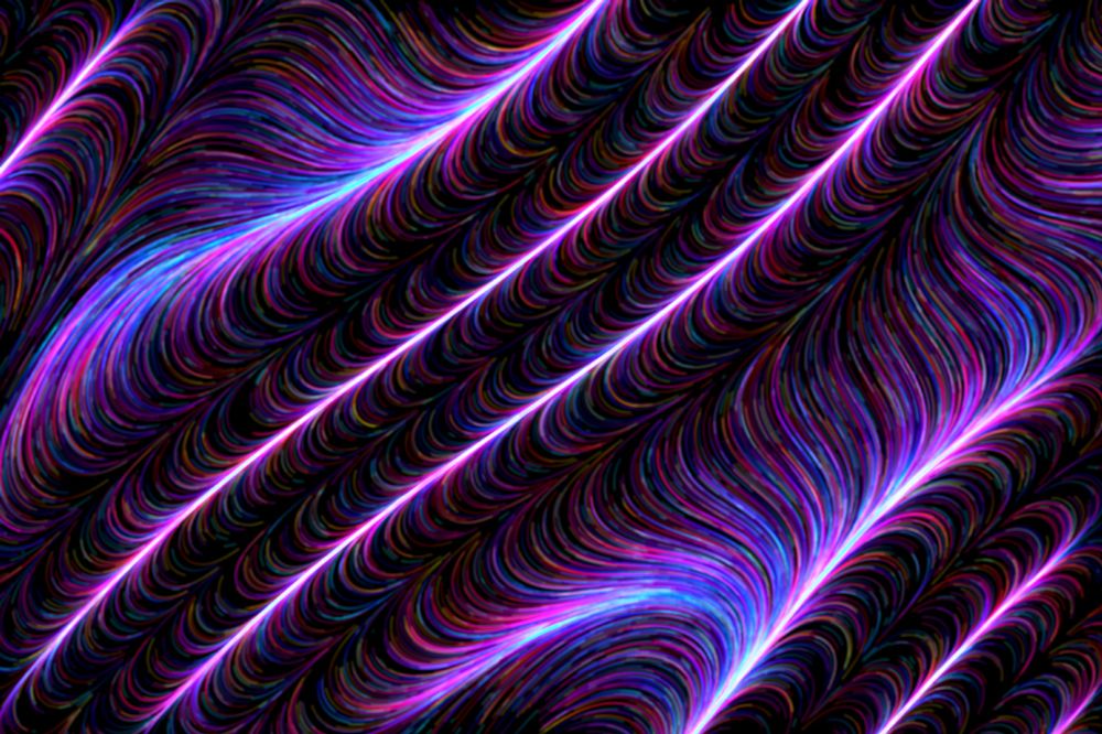 A picture of wavy coloured lines generated using flow fields 